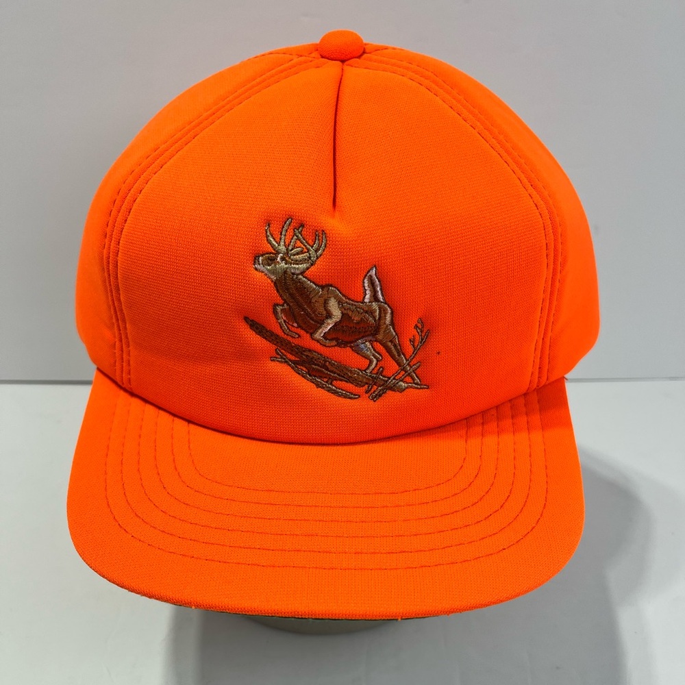 Vintage Winchester Foam Flat Bill‎ Snap Back Hat Blaze Orange